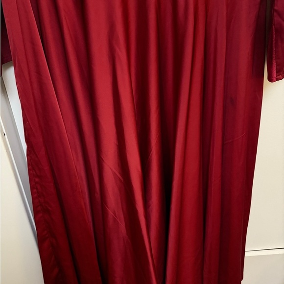 NWT | Mac Duggal Burgandy Elegant Red A-line Bell Sleeve V-neck Dress Size 18W - Picture 7 of 14